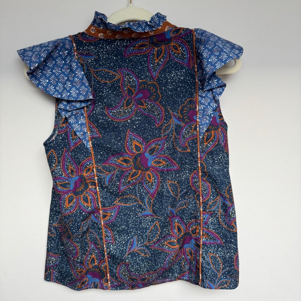 Sezane Chiara Shirt Floral Mix NWOT 36 (4) - Picture 6 of 6